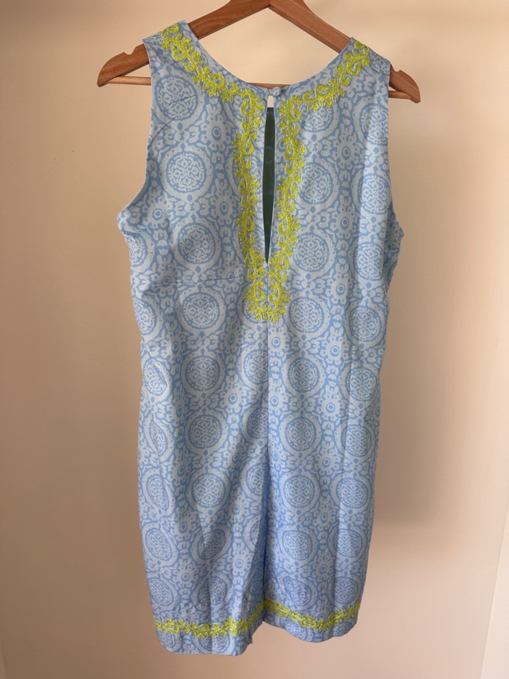 Gretchen Scott Light Blue Dress with Lime Green Embroidery - Picture 6 of 9